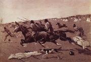 Frederick Remington Oil undated Geronimo Fleeing from camp France oil painting artist